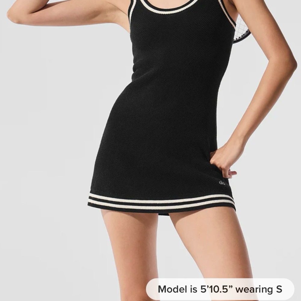 ALO Yoga Black and Ivory Knit Dress